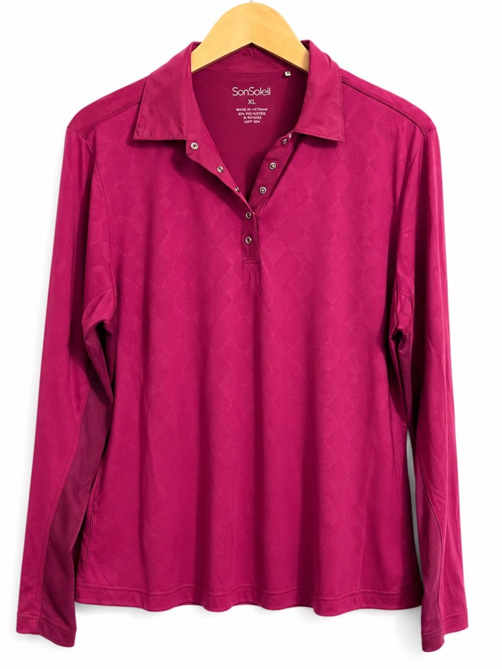 SanSoleil‎ UPF Pink Long Sleeve Golf Shirt XL